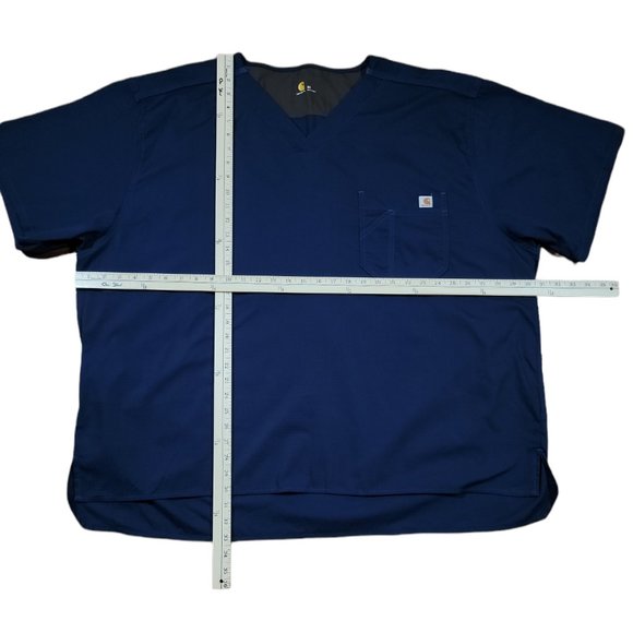 Carhartt Mens Ripstop Utility Scrub Top Sz 3X Navy Medical Shirt - Picture 4 of 8